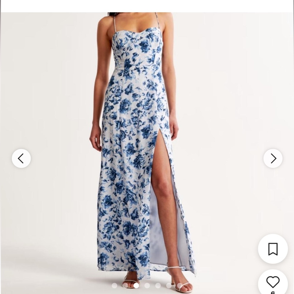 Abercrombie & Fitch Blue and White Maxi Dress